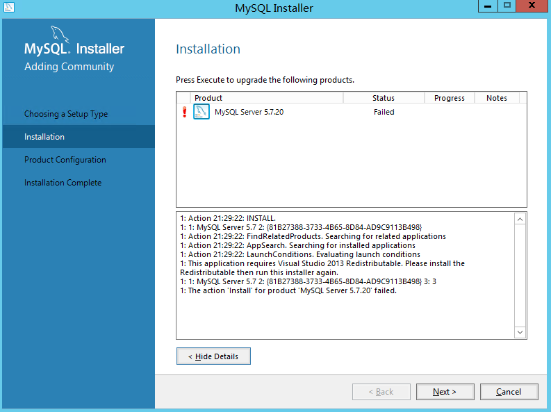 Install mysql prompt that microsoft visual c 2019 x64