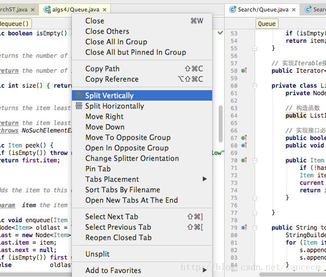 Intellij IDEA中分屏显示方法