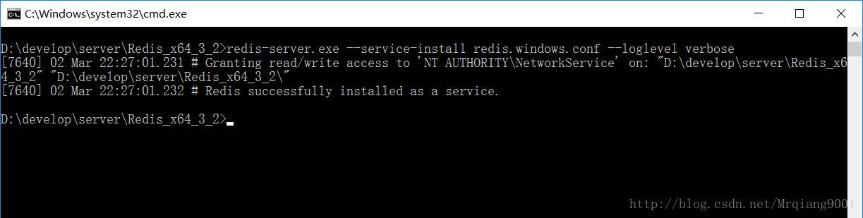 将 Redis 服务写入 windows 服务