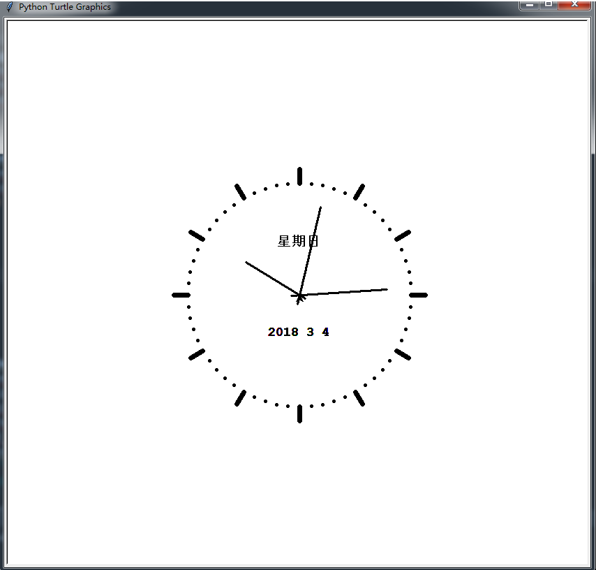 Python中Turtle绘图函数-绘制时钟程序