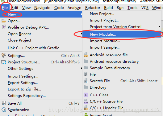 File-->New Moudle