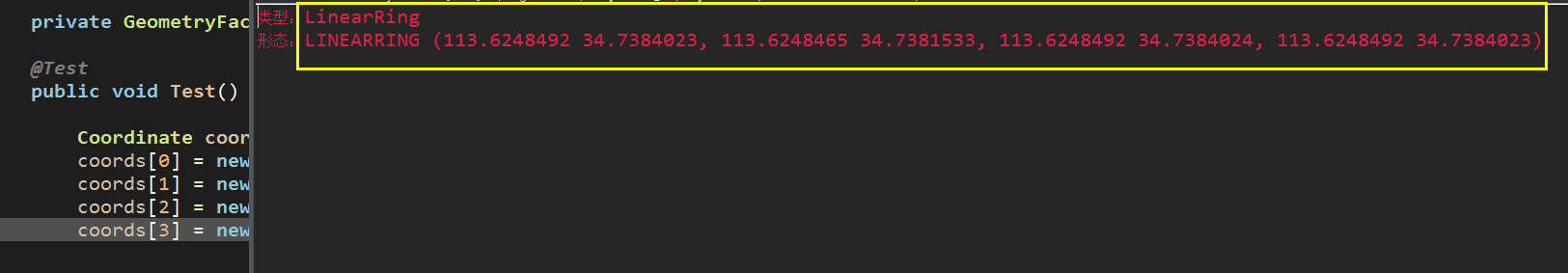 构建Polygon多边形的时候提示 -- Invalid number of points in LinearRing (found 3