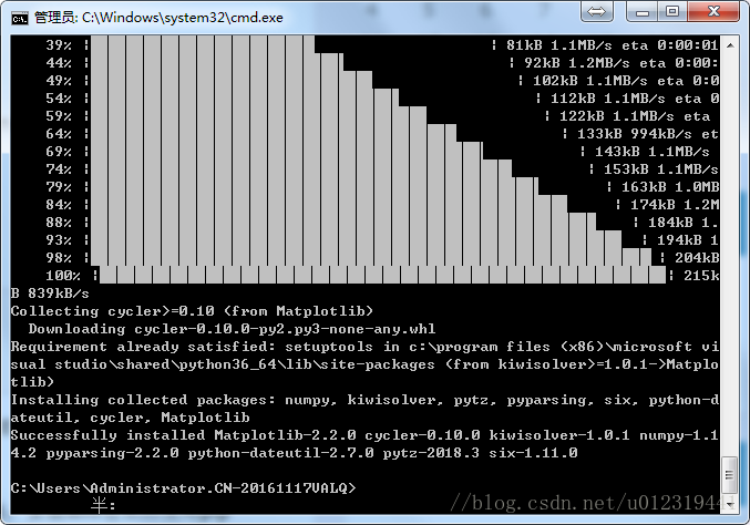 pip install numpy Matplotlib