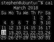 cal命令显示当月的日历