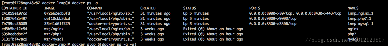 Error response from daemon: Conflict. The container name /mysql is already in use by container