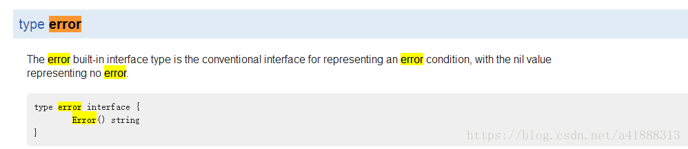 error 官方文档介绍