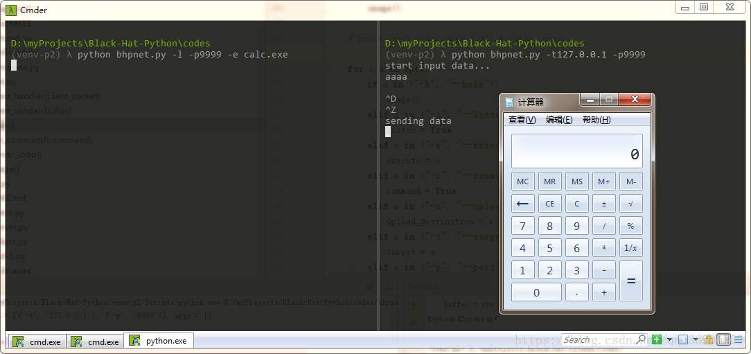 Python 黑帽子 学习笔记 原书netcat 代码分析 Day 7 Element Ui
