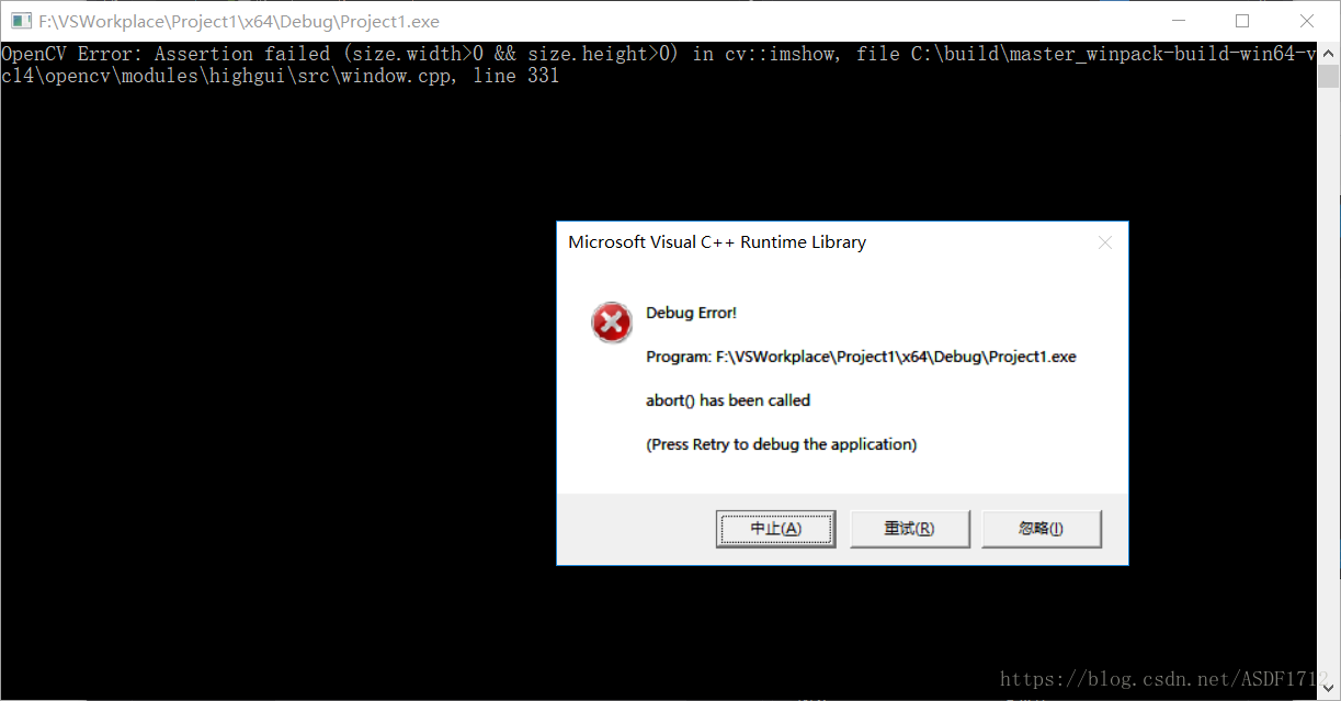 使用opencv Vs打开图片时显示debug Error Abort Has Been Called的报错问题解决 Asdf1712的博客 程序员信息网 程序员信息网