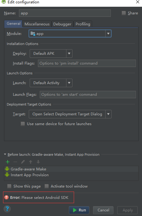 Android Studio 运行项目报Error:Please select Android SDK