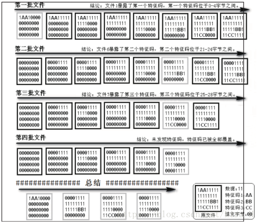 特征码逐块暴露定位原理