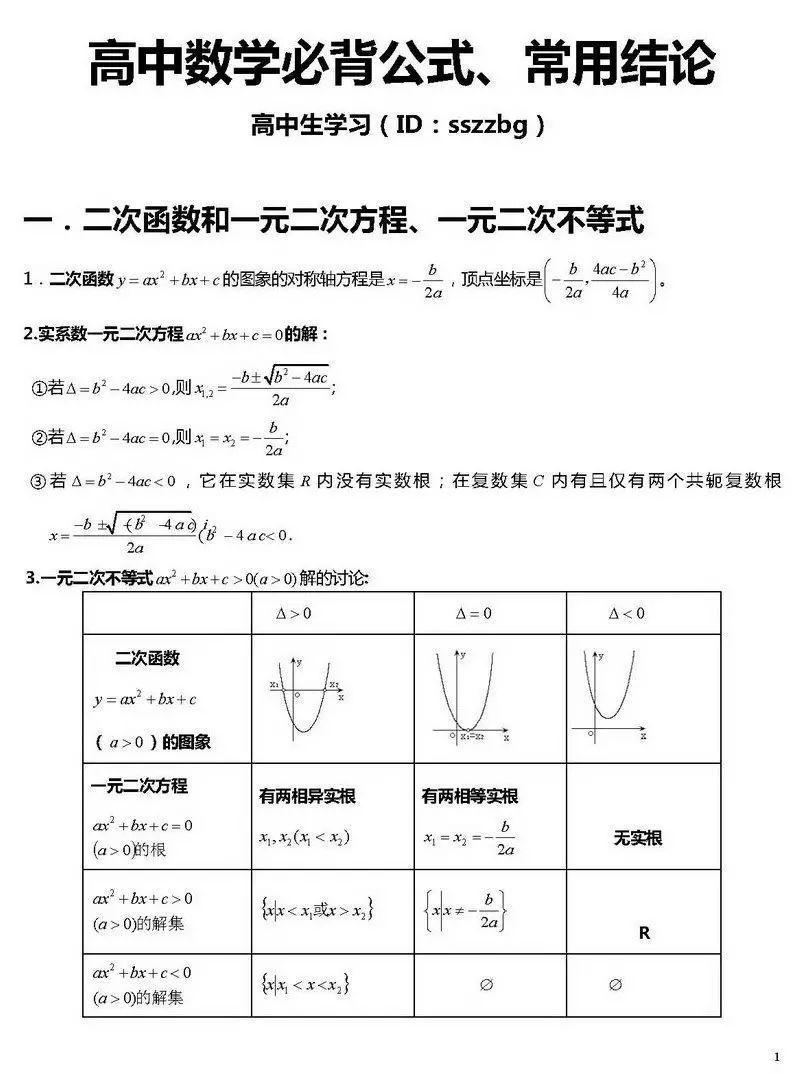 高中数学公式 月疯的博客 Csdn博客