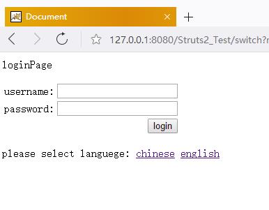 Java Struts2 国际化中英切换页面