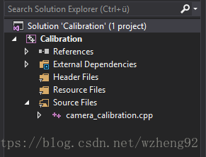 把camera_calibration.cpp文件加入到项目源代码文件夹内