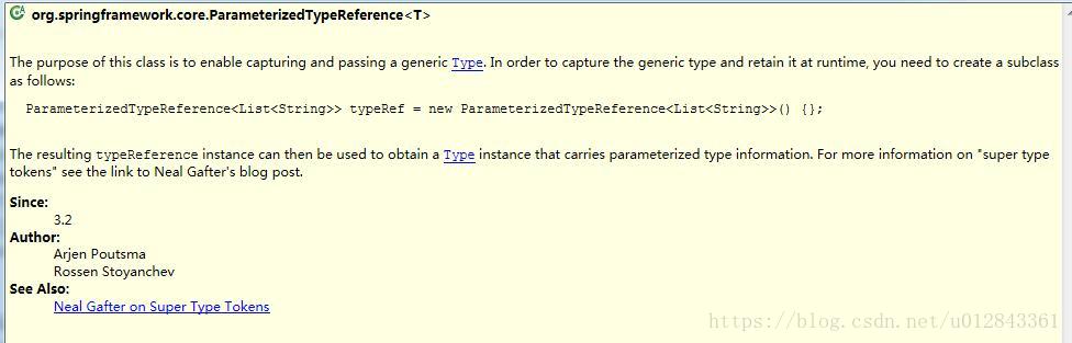 ParameterizedTypeReference<T>类