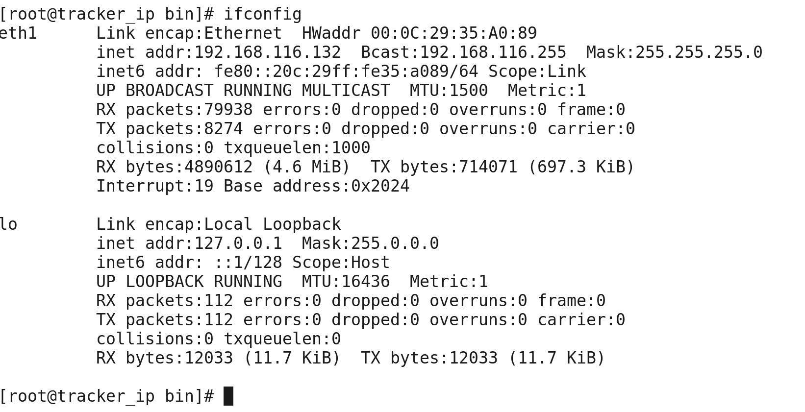 Ifconfig. Ifconfig eth0.