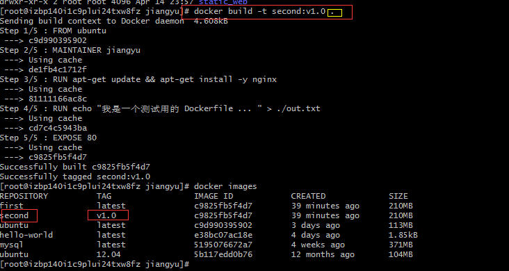 Docker 从Dockerfile 构建镜像 ：build 命令的用法