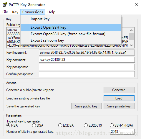 导出 OpenSSH Key