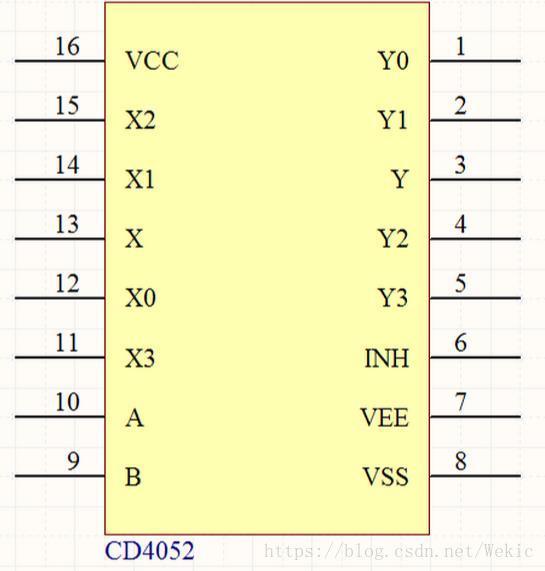 CD4052 pin diagram