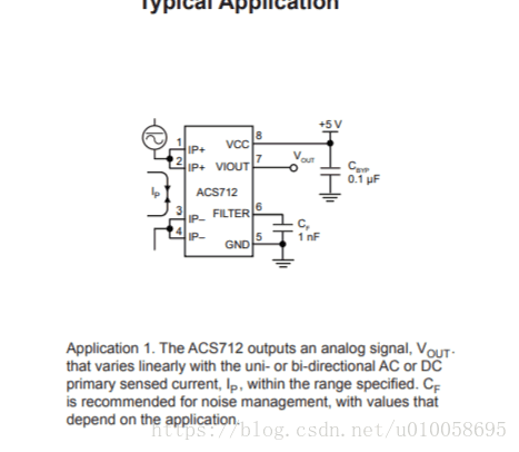 霍尔电流传感器acs712的性能参数和用法