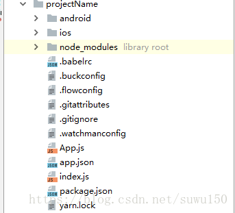 react-native init projectName生成项目