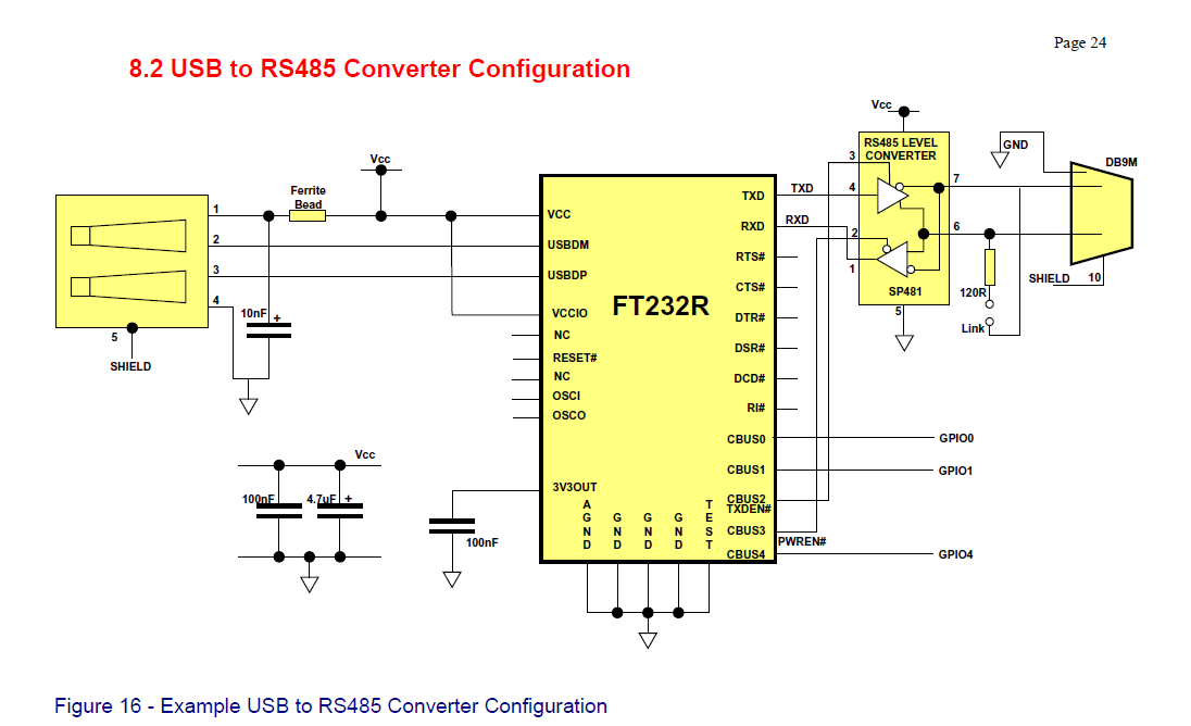 Ft232 usb uart схема