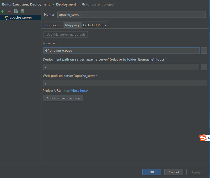 Phpstorm Apache