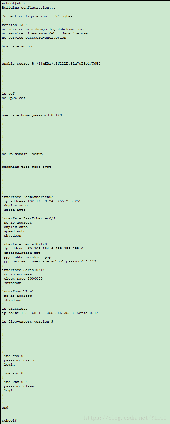 school router show run