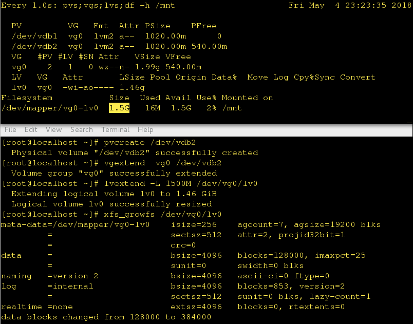 linux——管理系统设备之LVM的管理_xfs signature detected on at offset 0CSDN博客