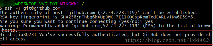 win 10  配置 Github ssh key