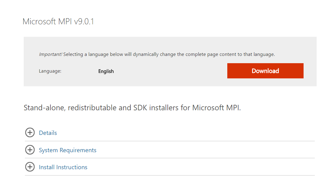 Details aspx id. Microsoft MPI. MS-MPI installation.