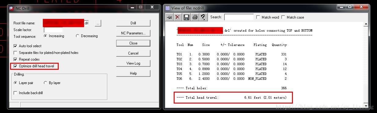 20180511-Allegro16.6 NC Drill和Optimize drill head travel的关系
