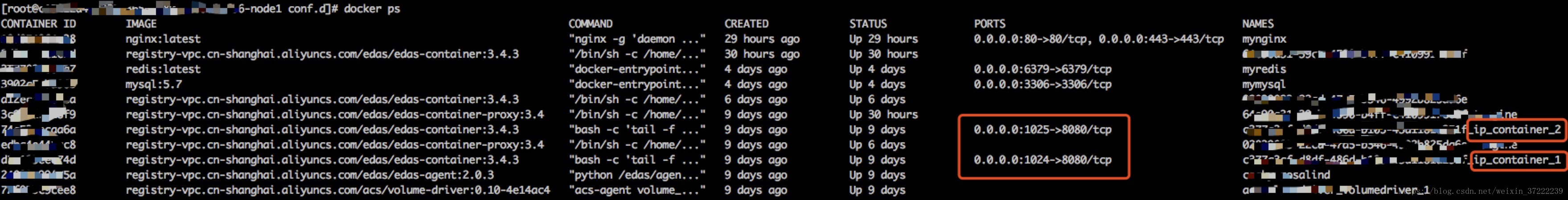 docker ps