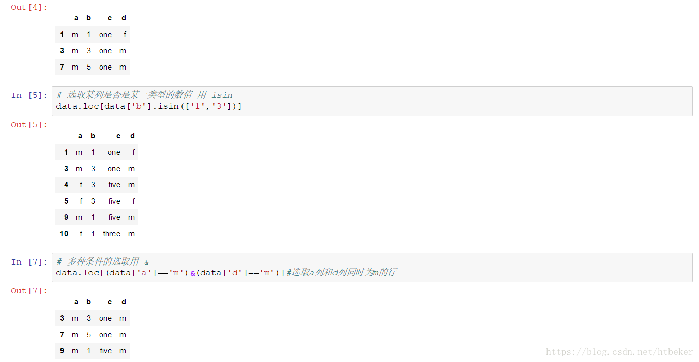 Pandas中根据列的值选取多行数据 Htbeker的博客 Csdn博客 Pandas根据列值选择行