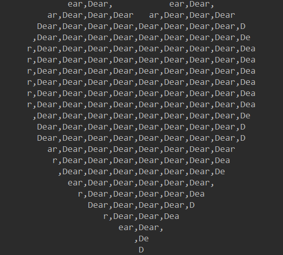 用python画爱心代码_python打印心形图案