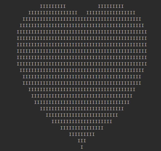 用python画爱心代码_python打印心形图案