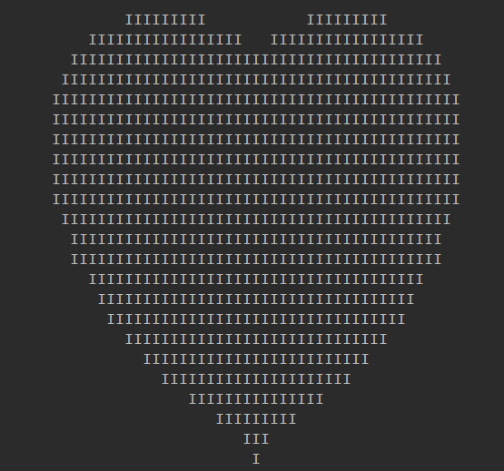用python畫愛心代碼_python打印心形圖案
