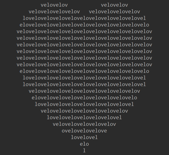 用python画爱心代码_python打印心形图案