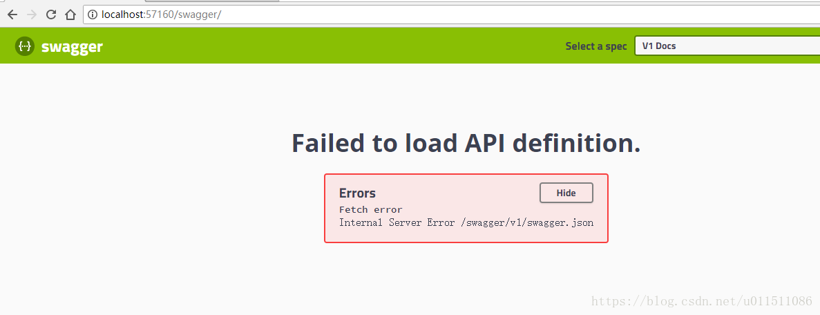 webapi用Swashbuckle.AspNetCore报Internal Server Error /swagger/v1/swagger.json错误，解决