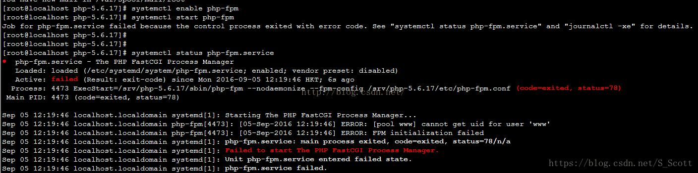 Job for php-fpm.service failed because the control process exited with error code. See systemctl st