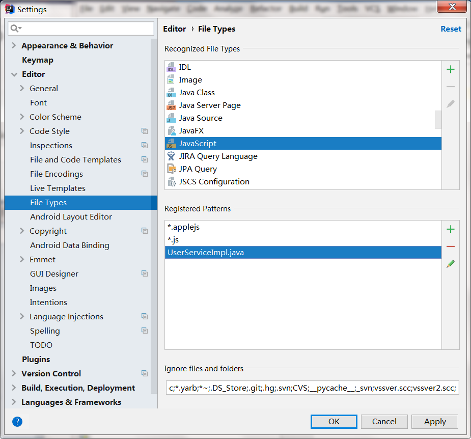 IDEA创建错误类型文件“Selected class file name 'UserServiceImpl.java' mapped to not java file type 