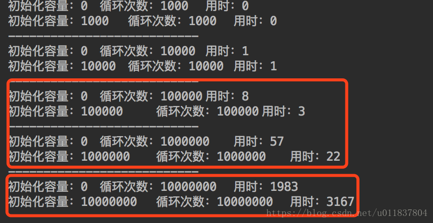 ArrayList正确的使用可以极大的提示添加效率