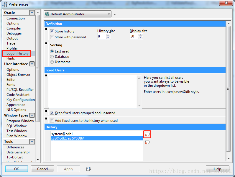 删除PLSQL登录历史记录