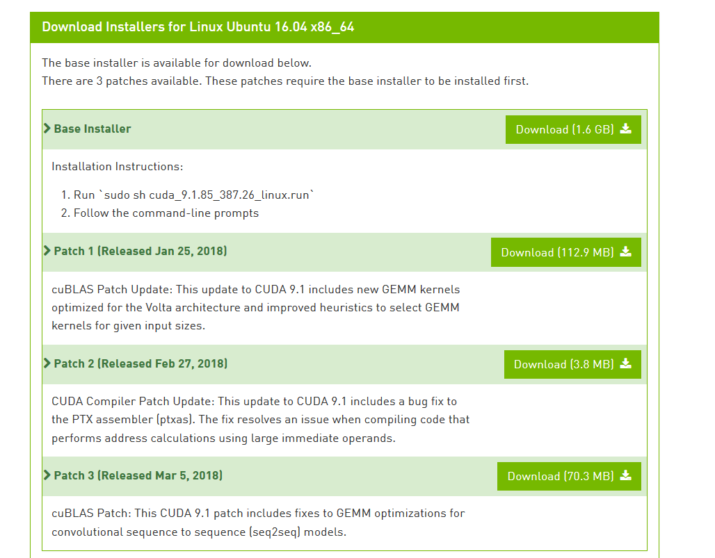 真实机下 ubuntu 18.04 安装GPU +CUDA+cuDNN 以及其版本选择（亲测非常实用）