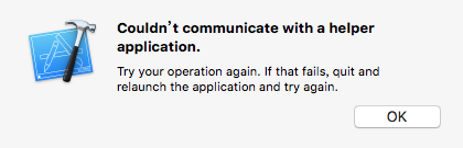 ERROR 处理之 Couldn't communicate with a helper application.