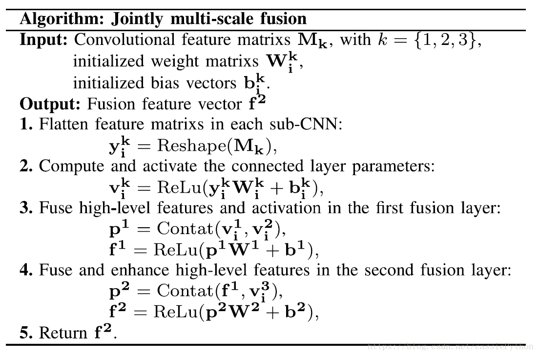 Multi-scale fusion的伪代码