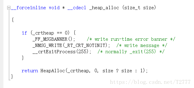 Return Heapalloc Crtheap 0 Size Size 1 的问题 T2777的博客 程序员资料 程序员资料