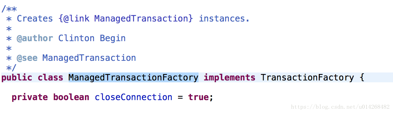 ManagedTransactionFactory