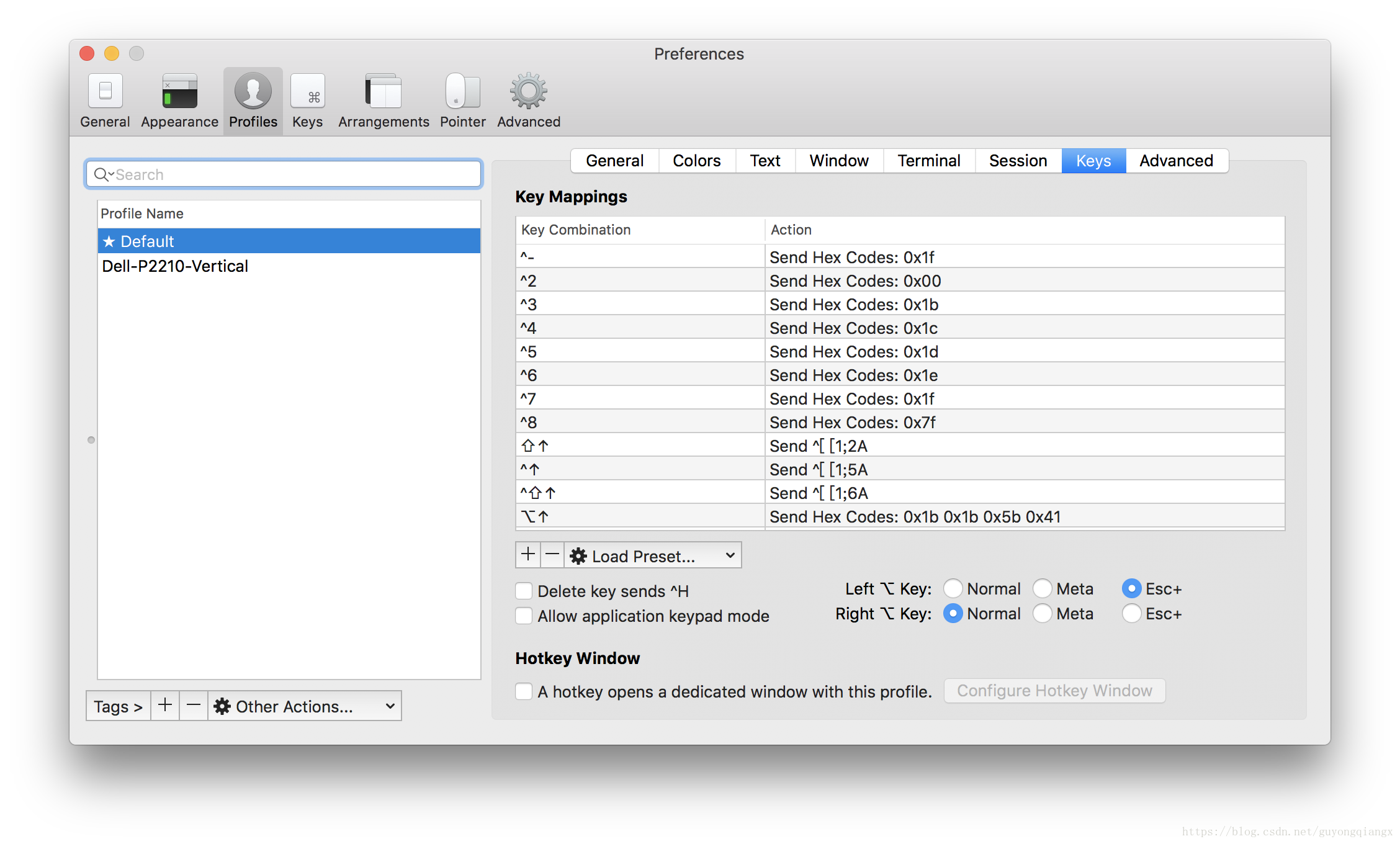 Configure ключи. Ctrl + alt + c / cmd + option + c для Mac os. Key profile. Options Key fsh3.
