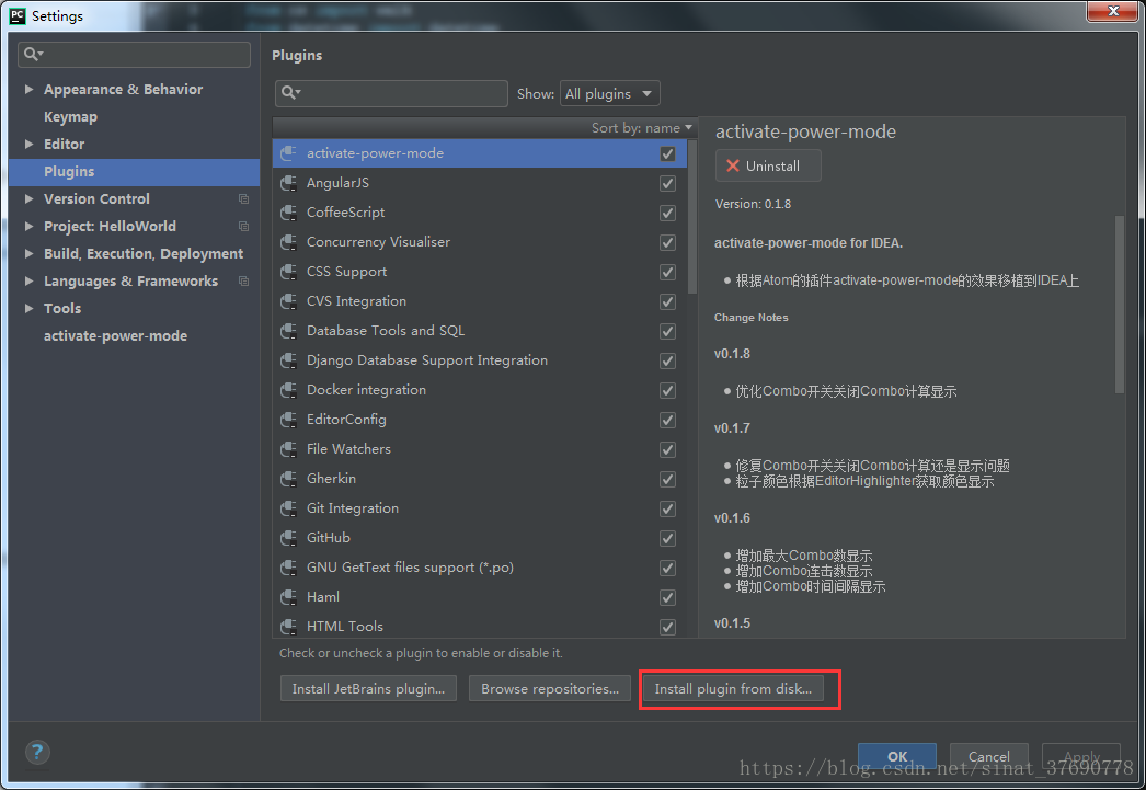 IDEA  PyCharm    主题更换     activate-power-mode插件安装