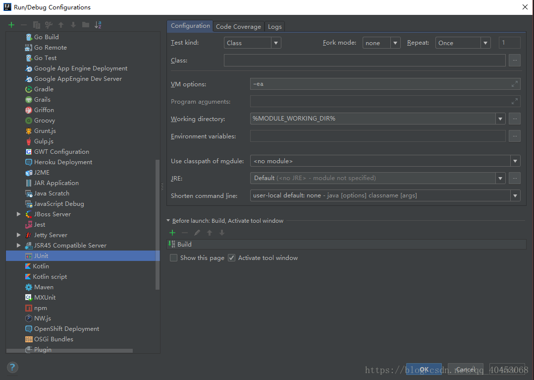 关于JUnit在运行Gradle项目时报错：Cannot start process, the working directory